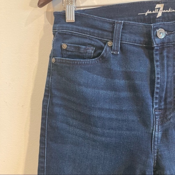 7 FOR ALL MANKIND Sz 29 High Waisted Ankle  Gwenevere Skinny Dark Wash Jeans - Picture 3 of 10